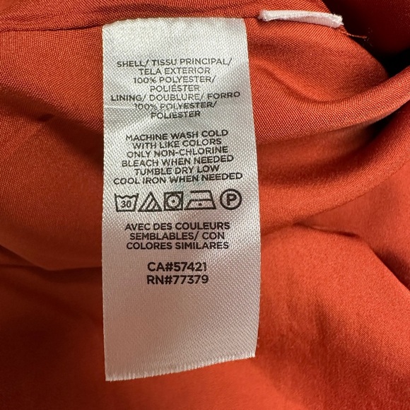 Ann Taylor orange satin midi dress size m - Picture 11 of 14